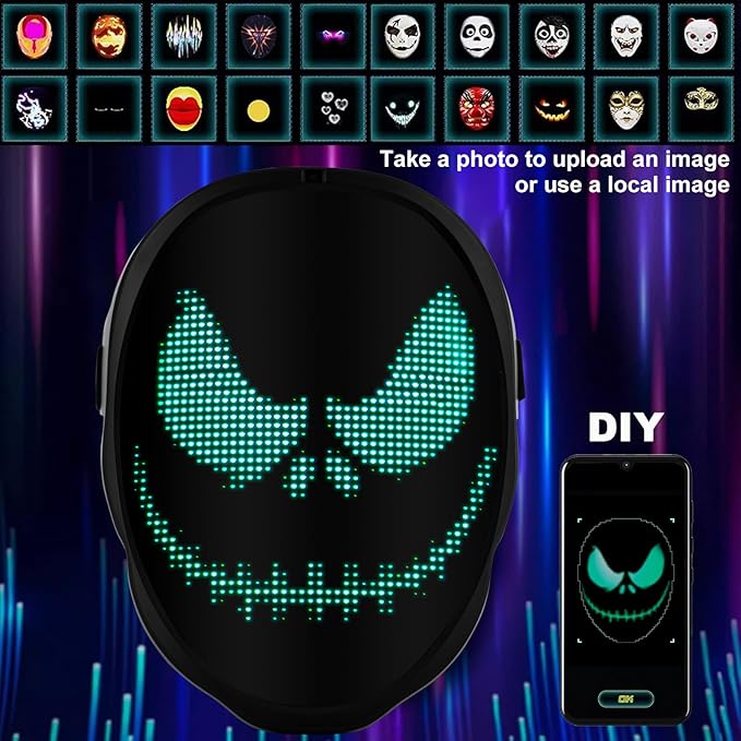 Shapeshifting Masks™ LED Bluetooth App Control Face Masks