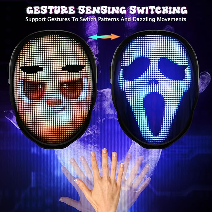 Shapeshifting Masks™ LED Bluetooth App Control Face Masks