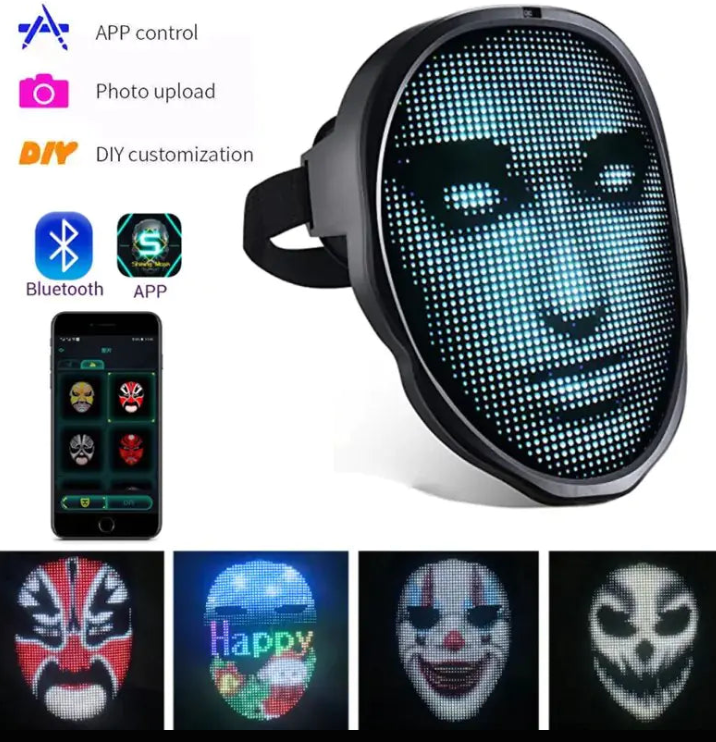 Shapeshifting Masks™ LED Bluetooth App Control Face Masks