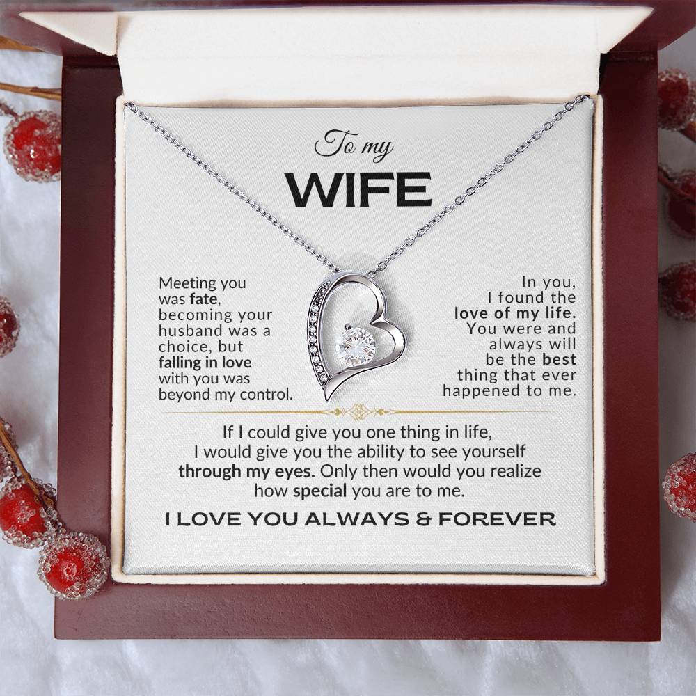 To My Wife - Meeting you was Fate - Forever Love Necklace - WBG