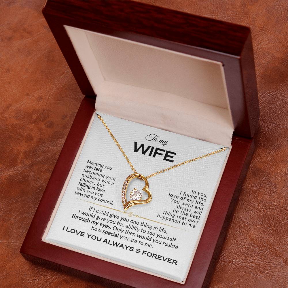 To My Wife - Meeting you was Fate - Forever Love Necklace - WBG