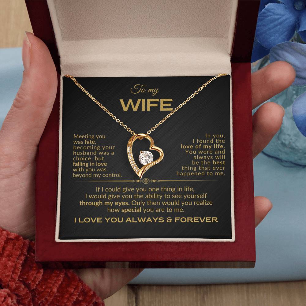 To My Wife - Meeting you was Fate - Forever Love Necklace - BG