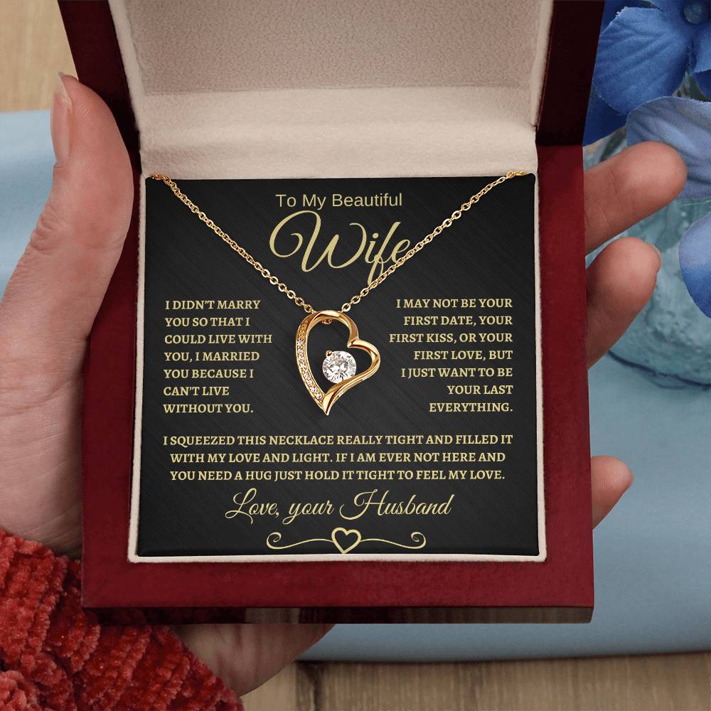 To My Beautiful Wife | Forever Love Necklace - BG