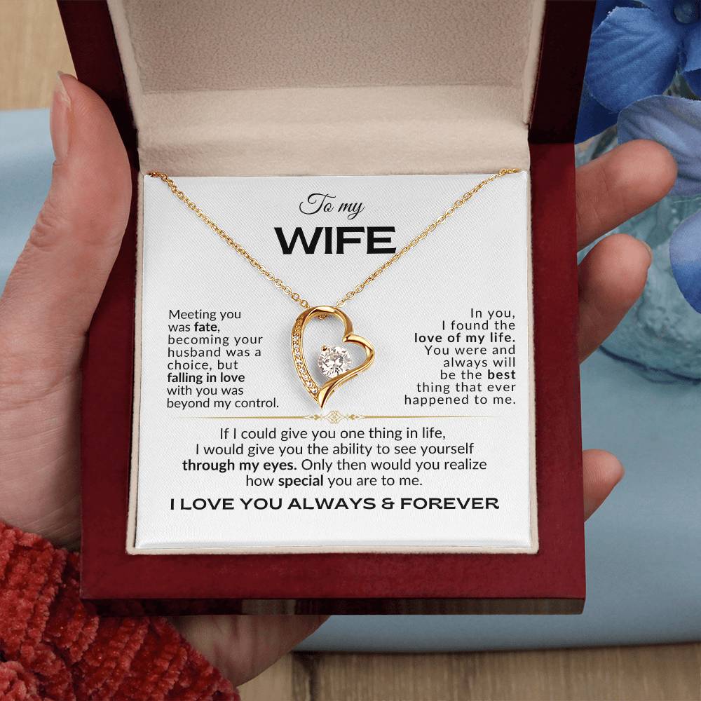 To My Wife - Meeting you was Fate - Forever Love Necklace - WBG