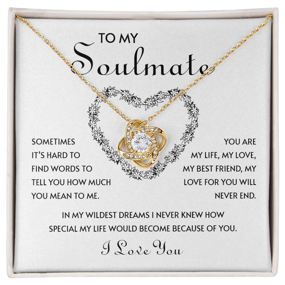 To My Soulmate | I Love You - Love Knot Necklace