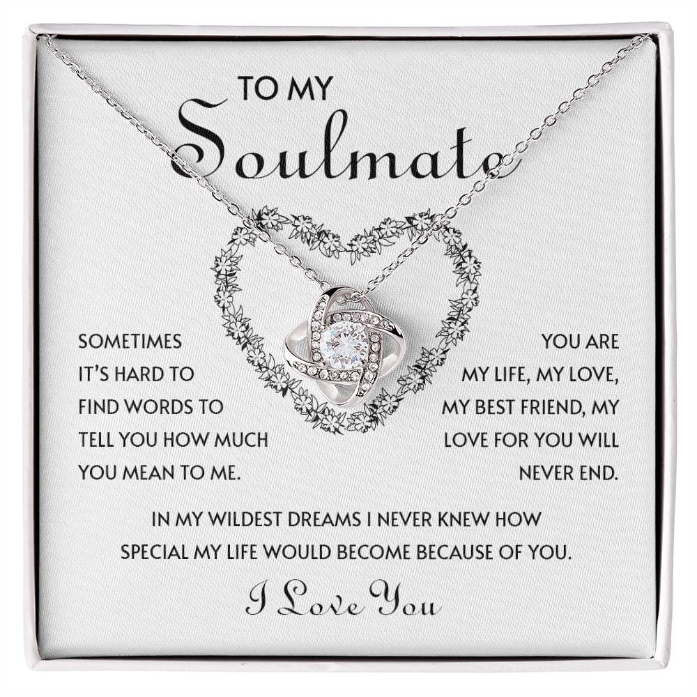 To My Soulmate | I Love You - Love Knot Necklace