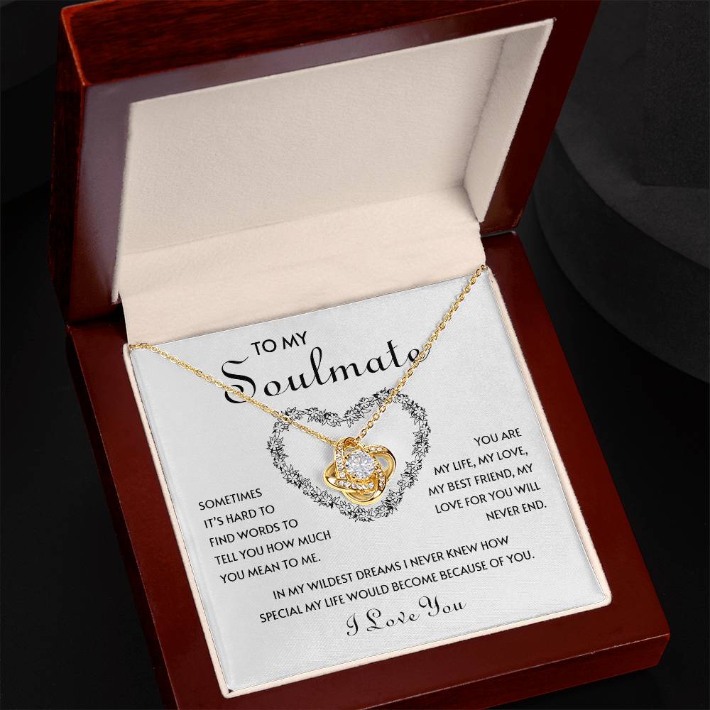 To My Soulmate | I Love You - Love Knot Necklace