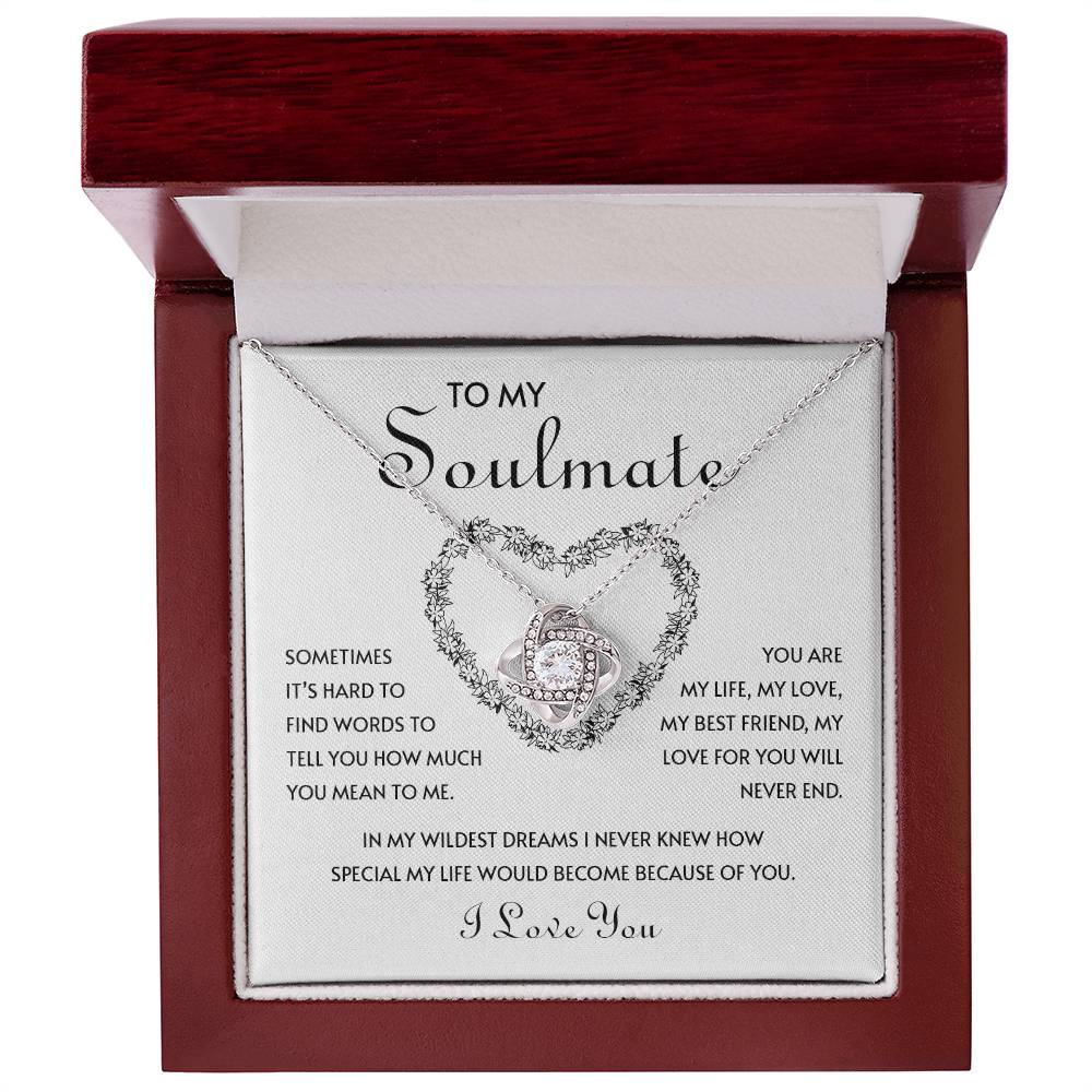 To My Soulmate | I Love You - Love Knot Necklace