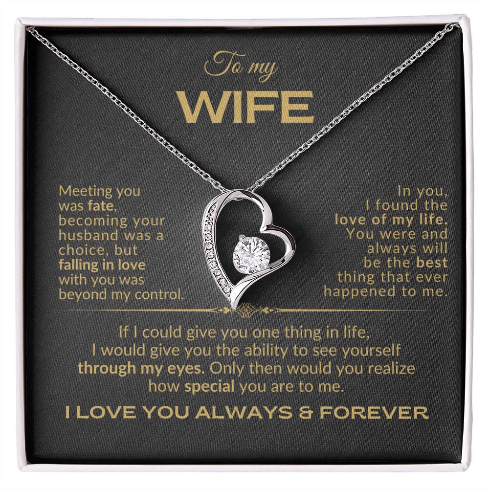 To My Wife - Meeting you was Fate - Forever Love Necklace - BG