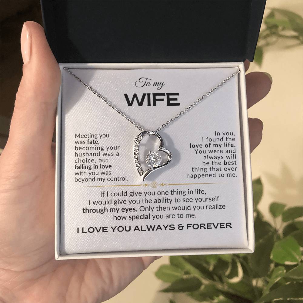 To My Wife - Meeting you was Fate - Forever Love Necklace - WBG