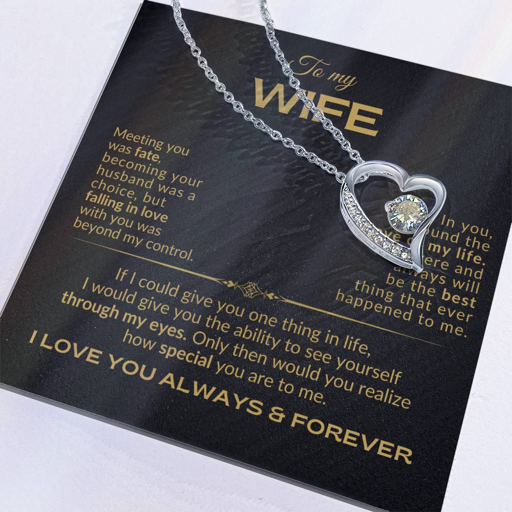 To My Wife - Meeting you was Fate - Forever Love Necklace - BG