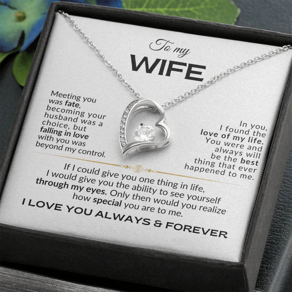 To My Wife - Meeting you was Fate - Forever Love Necklace - WBG