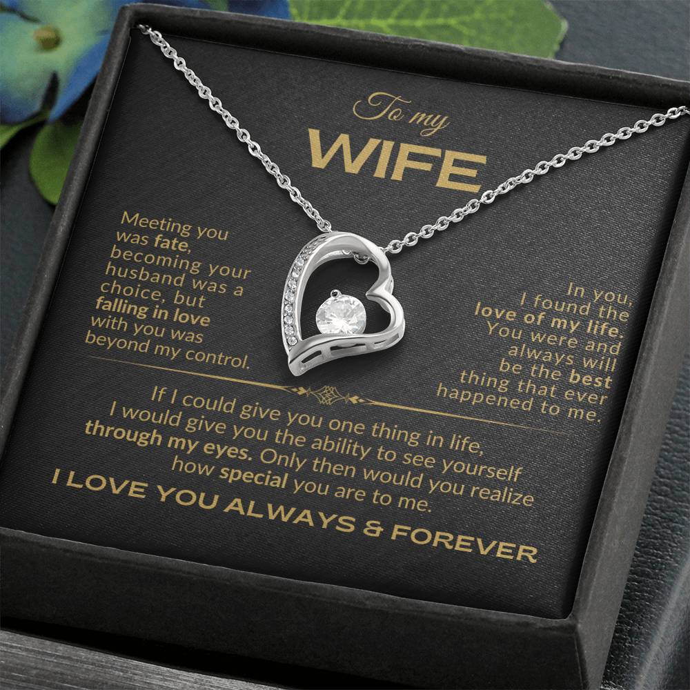 To My Wife - Meeting you was Fate - Forever Love Necklace - BG