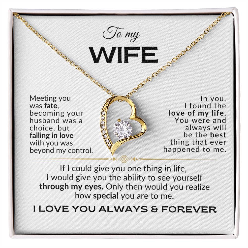 To My Wife - Meeting you was Fate - Forever Love Necklace - WBG