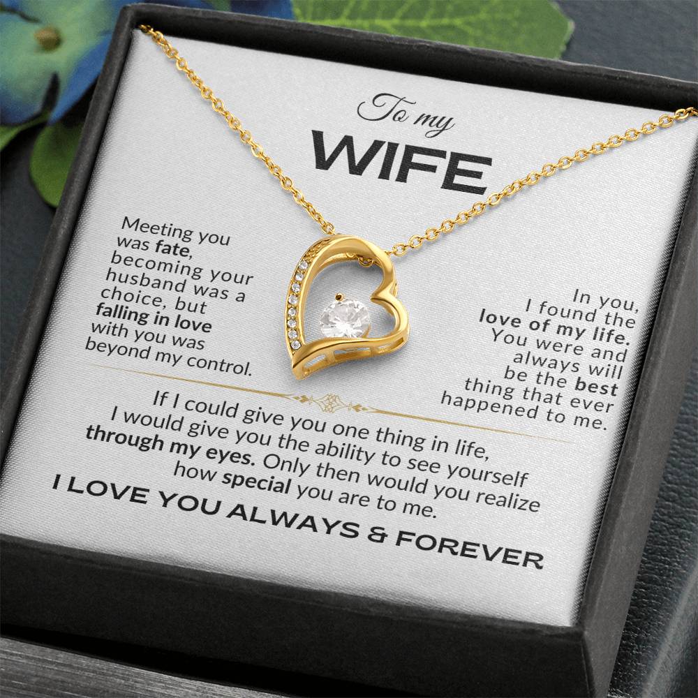 To My Wife - Meeting you was Fate - Forever Love Necklace - WBG